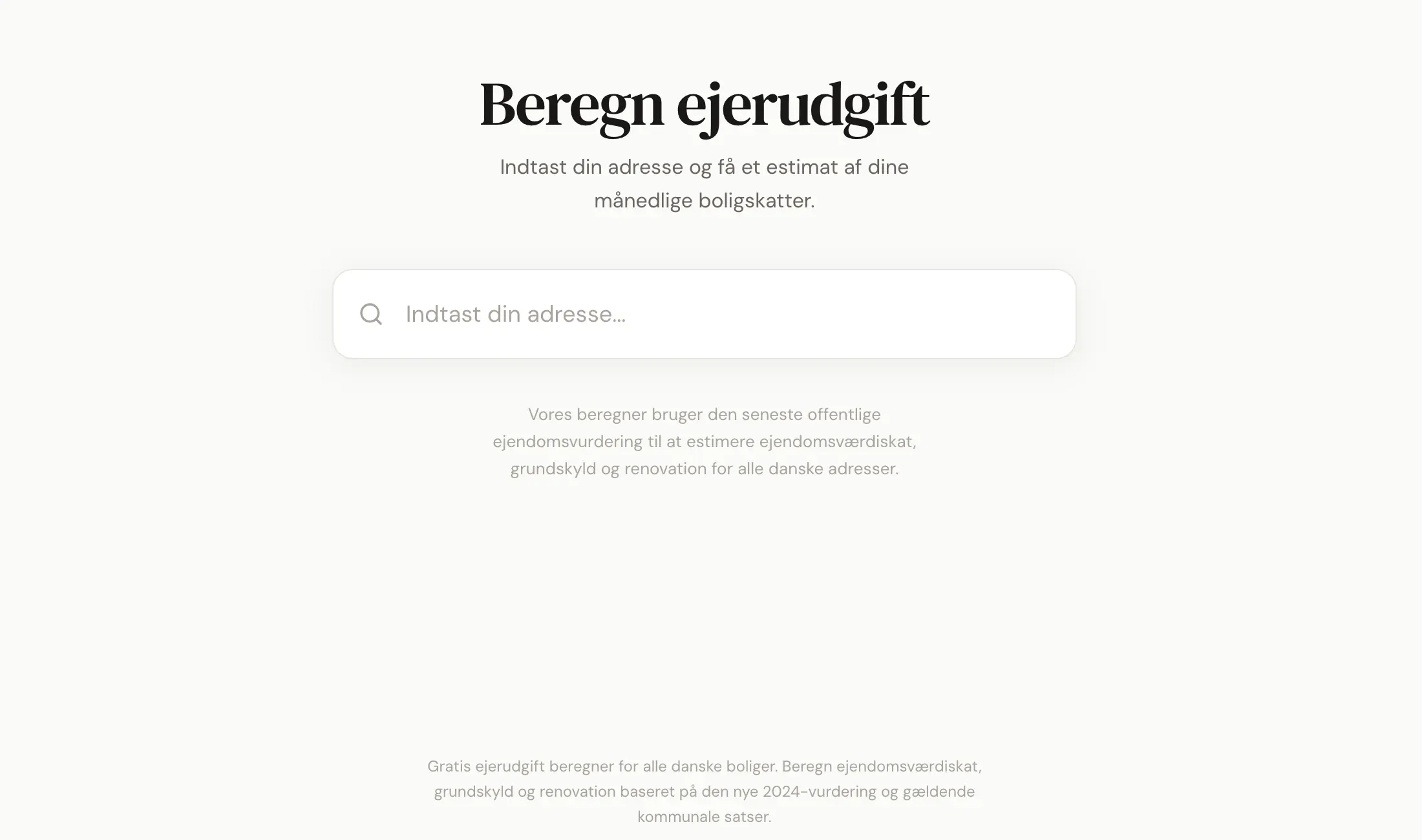 Beregn Ejerudgift